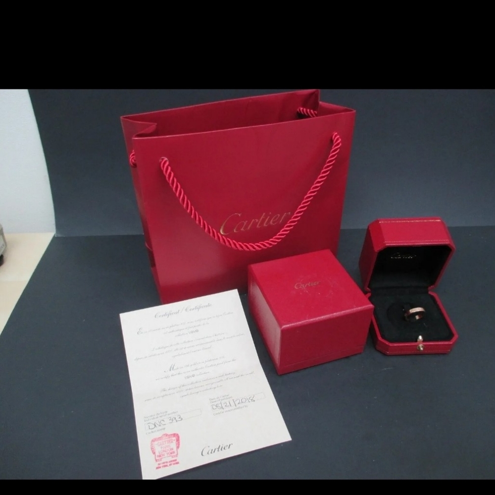 Authentic Cartier Love Ring 53 Pink Gold